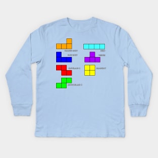 Tetris Block Names Kids Long Sleeve T-Shirt